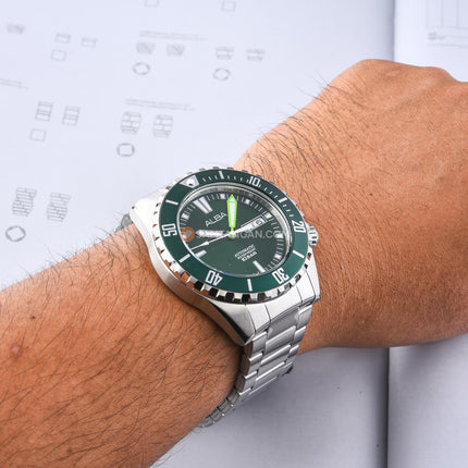 Alba Mechanical AL4699X1 Automatic Men Green Dial Stainless Steel Strap