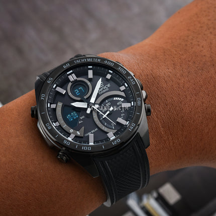 Casio Edifice ECB-900PB-1ADR Tough Solar Men Digital Analog Dial Black Resin Band