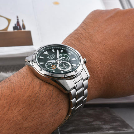 Alba Active AT3K59X1 Men Chronograph Green Dial Stainless Steel Strap