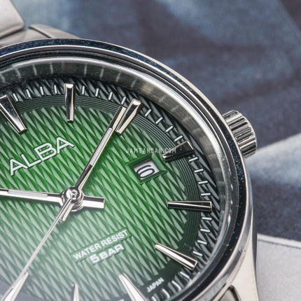 Alba AH7ED1X1 Ladies Green Dial Stainless Steel Strap