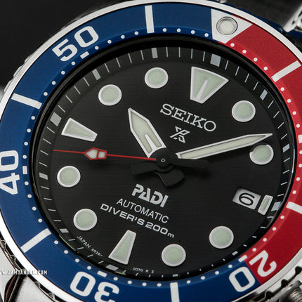 Seiko Prospex SPB181J1 PADI Sumo Pepsi Automatic Black Dial Stainless Steel Strap