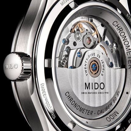 MIDO Multifort M M038.431.11.097.00 Automatic Chronometer Green Dial Stainless Steel Strap