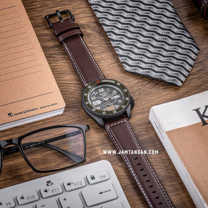 Seiko 5 Sports SRPF21K1 Street Fighter Guile Indestructible Fortress Leather Strap Limited Edition