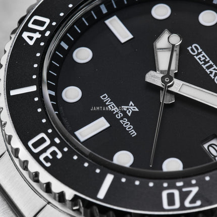 Seiko Prospex SNE597P1 Solar Diver Black Dial Stainless Steel Strap
