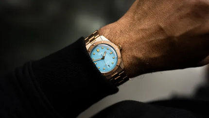 Oris Divers Sixty-Five 01-733-7771-3155-07-8-19-15 Cotton Candy Blue Dial Rose Gold St. Steel Strap