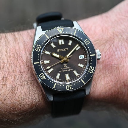 Seiko Prospex SPB147J1 Automatic 1965 Heritage Diver Watch Brown Dial Black Rubber Strap