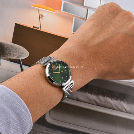 Alba Fashion AH7EN9X1 Ladies Green Dial Stainless Steel Strap
