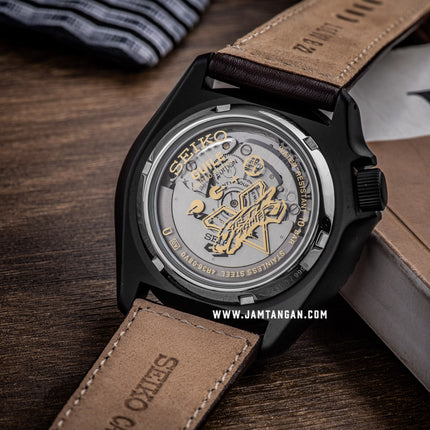 Seiko 5 Sports SRPF21K1 Street Fighter Guile Indestructible Fortress Leather Strap Limited Edition
