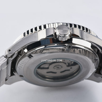 Alba Mechanical A3B017X1 Automatic Men Pepsi Black Pattern Dial Stainless Steel Strap
