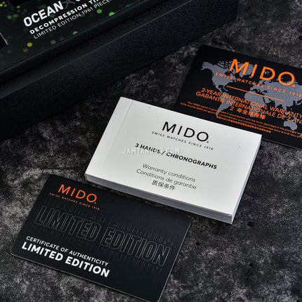 MIDO Ocean Star M026.807.33.051.00 Decompression Timer 1961 Mesh Strap Limited Edition + Extra Strap