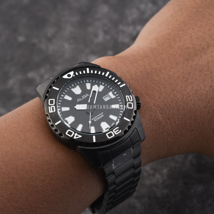 Alba Active AG8M01X1 Men Black Dial Black Stainless Steel Strap