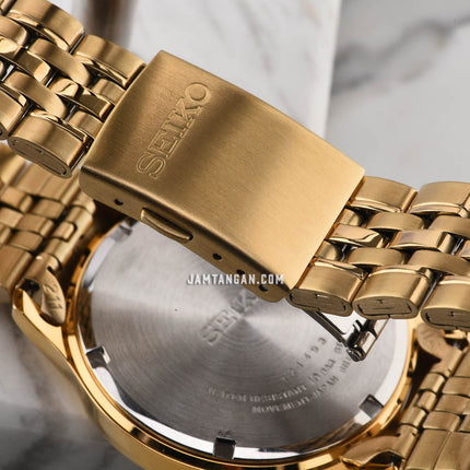 Seiko Classic SUR224P1 Neo White Dial Gold Stainless Steel Strap