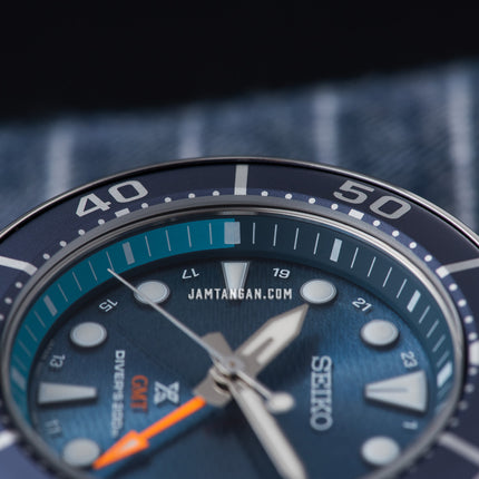 Seiko Prospex SFK001J1 Sumo Aqua Solar GMT Divers Sea Blue Dial Stainless Steel Strap