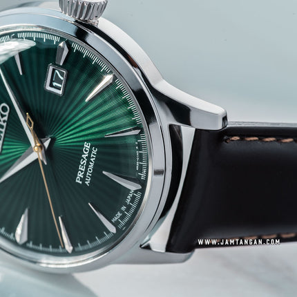 Seiko Presage SRPD37J1 Cocktail Time Mockingbird Automatic Green Dial Brown Leather Strap
