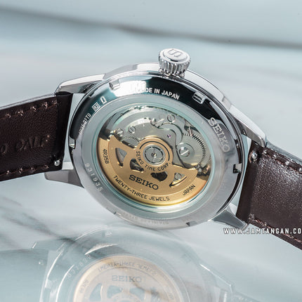 Seiko Presage SRPD37J1 Cocktail Time Mockingbird Automatic Green Dial Brown Leather Strap