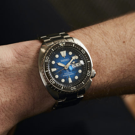 Seiko Prospex SRPE39K1 King Turtle Manta Ray Save The Ocean Stainless Steel Strap Special Edition