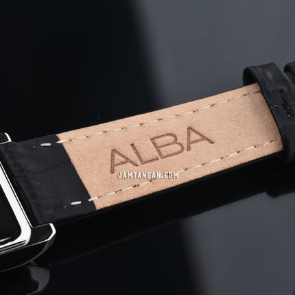 Alba Fashion AH7DH5X1 Ladies Black Dial Black Leather Strap