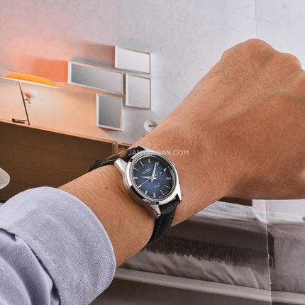 Alba AH7EQ3X1 Ladies Blue Dial Black Leather Strap