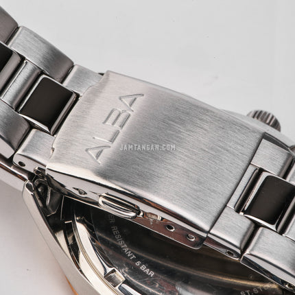 Alba Prestige AS9D30X1 Silver White Patterned Dial Stainless Steel Strap