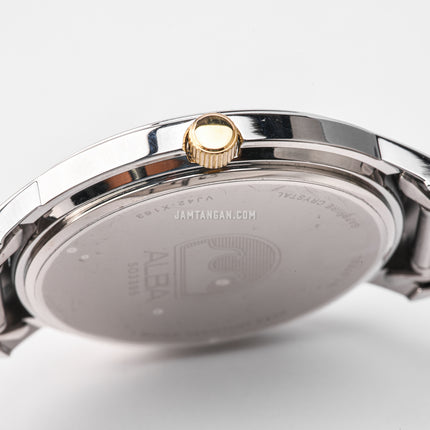 Alba AS9A49X1 White Dial Stainless Steel Strap