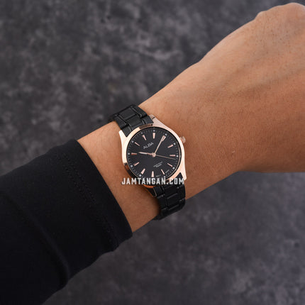 Alba Prestige ARX024X1 Ladies Black Dial Black Stainless Steel Strap