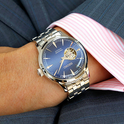Seiko Presage SSA439J1 Cocktail Time Blue Acapulco Automatic Blue Dial Stainless Steel Strap