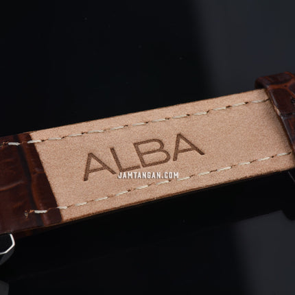 Alba Fashion AH7DH9X1 Ladies Silver Dial Brown Leather Strap