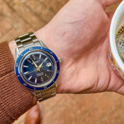 Seiko Presage SRPG05J1 Style60s Automatic Blue Dial Stainless Steel Strap