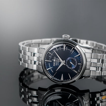 Seiko Presage SSA347J1 Cocktail Time Blue Moon Automatic Blue Texture Dial Stainless Steel Strap