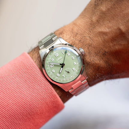 Oris Big Crown 01-403-7799-4067-07-8-20-06 Pointer Date Calibre 403 Green Dial Stainless Steel Strap
