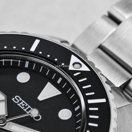 Seiko Prospex SNE597P1 Solar Diver Black Dial Stainless Steel Strap
