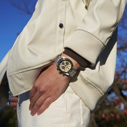 Seiko Prospex SSC817P1 Speedtimer Solar Chronograph Gold Dial Stainless Steel Strap