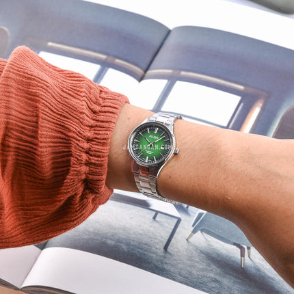 Alba AH7ED1X1 Ladies Green Dial Stainless Steel Strap