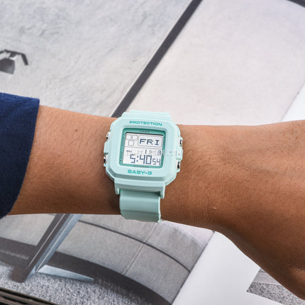 Casio Baby-G BGD-10-3DR Ladies Digital Dial Light Green Resin Band