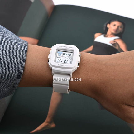 Casio Baby-G + Plus BGD-10L-7DR Ladies Digital Dial White Resin Band