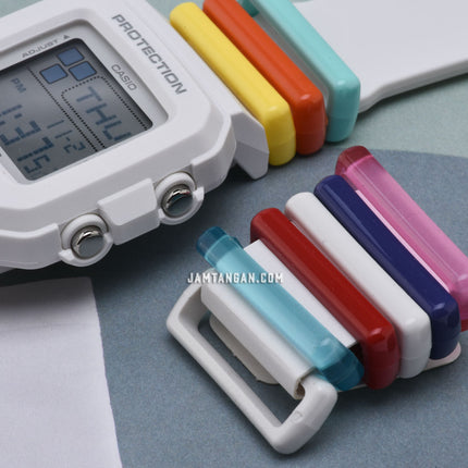 Casio Baby-G + Plus BGD-10L-7DR Ladies Digital Dial White Resin Band