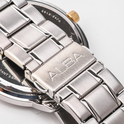 Alba AS9A49X1 White Dial Stainless Steel Strap