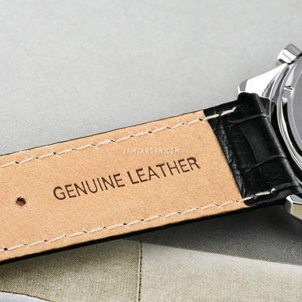 Alba Active AT3H33X1 Chronograph Men Black Dial Black Leather Strap