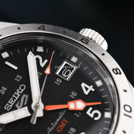 Seiko 5 Sports SSK023K1 GMT Field Sports Style Black Dial Stainless Steel Strap