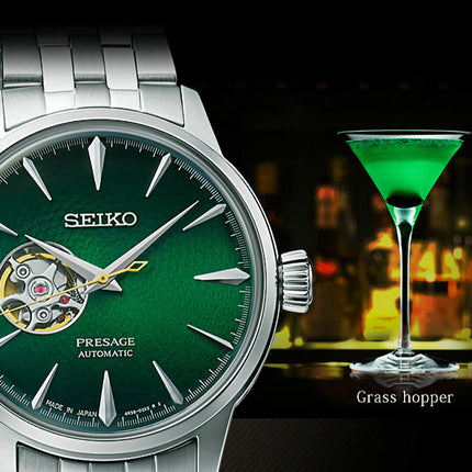 Seiko Presage SSA441J1 Cocktail Automatic Open Heart Green Gradation Dial Stainless Steel Strap