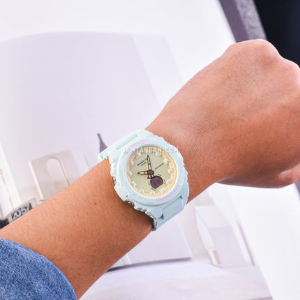 Casio Baby-G BGA-320FH-3ADR Fantasy Holographic Colors Digital Analog Dial Green Pastels Resin Band