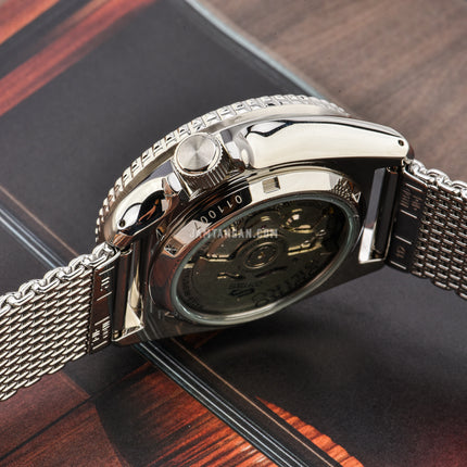 Seiko 5 Sports SRPE75K1 Suits Style Champagne Dial Stainless Steel Strap