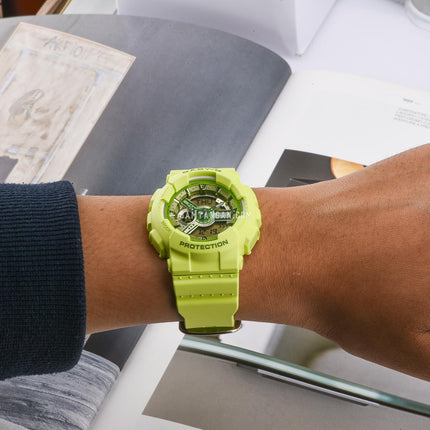 Casio Baby-G BA-110YK-3ADR Y2K Inspired Digital Analog Dial Green Resin Band