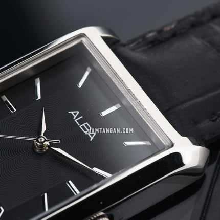 Alba Fashion AH7DH5X1 Ladies Black Dial Black Leather Strap