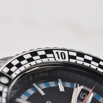 Seiko 5 Sports SRPK67K1 5KX SKX Checker Flag Black Dial Stainless Steel Strap Special Edition