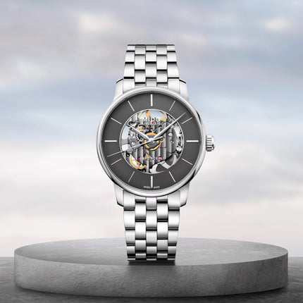 MIDO Baroncelli M037.436.11.061.00 Signature Skeleton Anthracite Dial Stainless Steel Strap