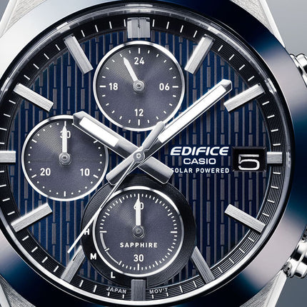 Casio Edifice EFS-S650D-2ADF Chronograph Tough Solar Ceramic Bezel Blue Dial Stainless Steel Band