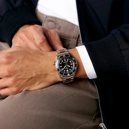 Seiko Prospex HBC002J1 Baby Marinemaster GMT Divers 300M Black Dial Stainless Steel Strap