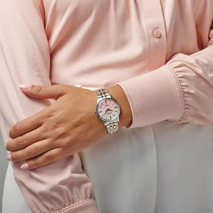 Seiko Presage SRPM06J1 Cocktail Time Springtime Pink Dial Dual Tone St Steel Strap Limited Edition