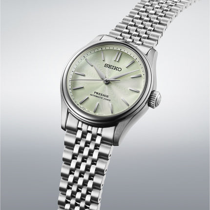 Seiko Presage Classic HCC002J1 Tomioka Silk Wakatake Green Dial Stainless Steel Strap